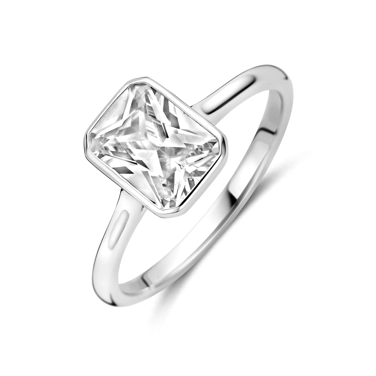 Ring Zirkonia Silber rhodiniert