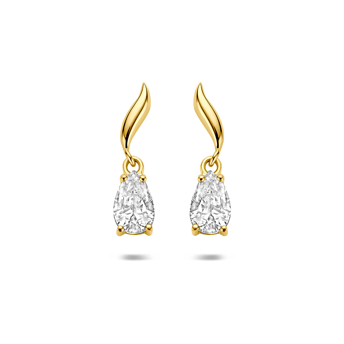 9k oorhangers zirkonia 15 mm 9K geel
