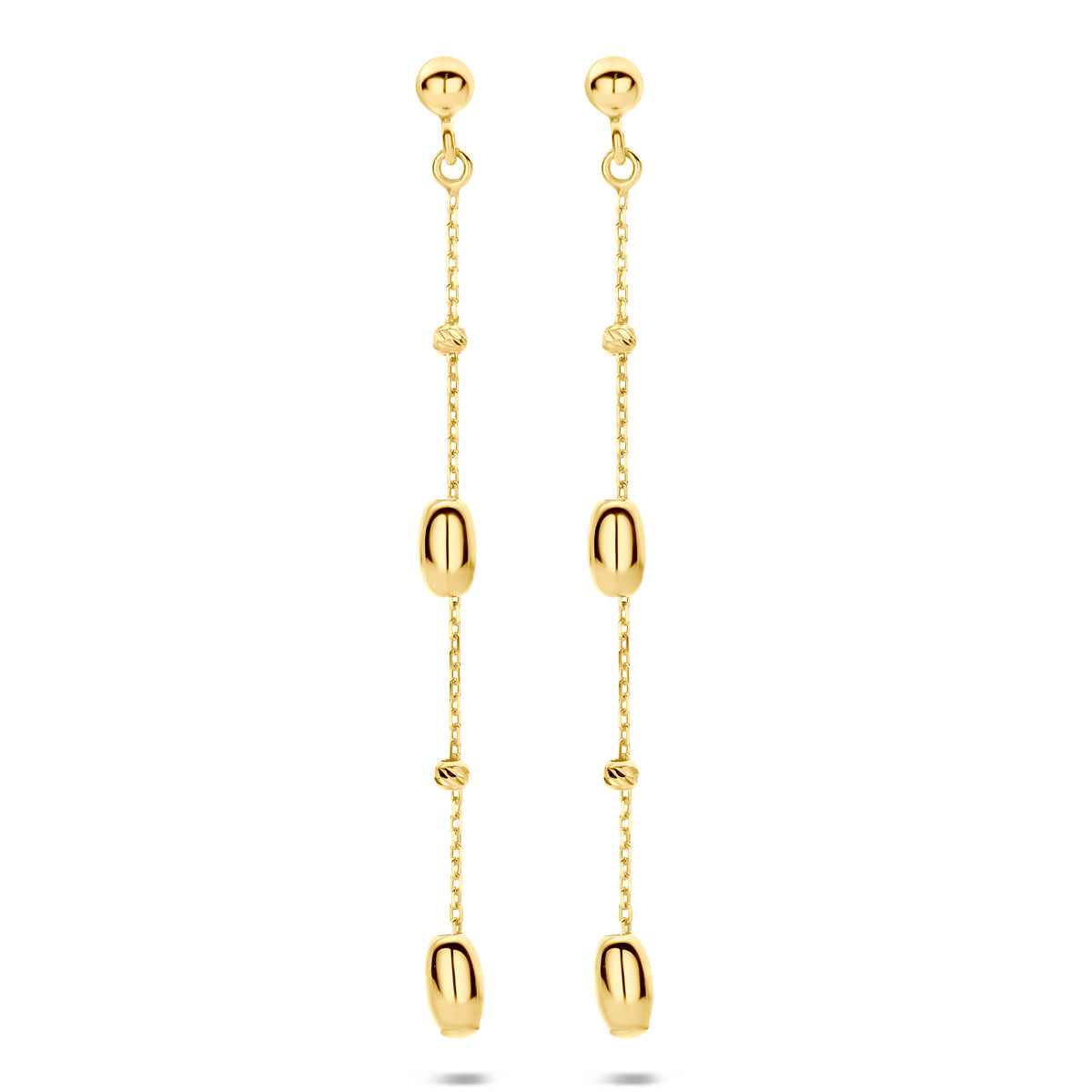 oorhangers 50 mm 14K geelgoud - rondje,bolletje,ringetje,draad