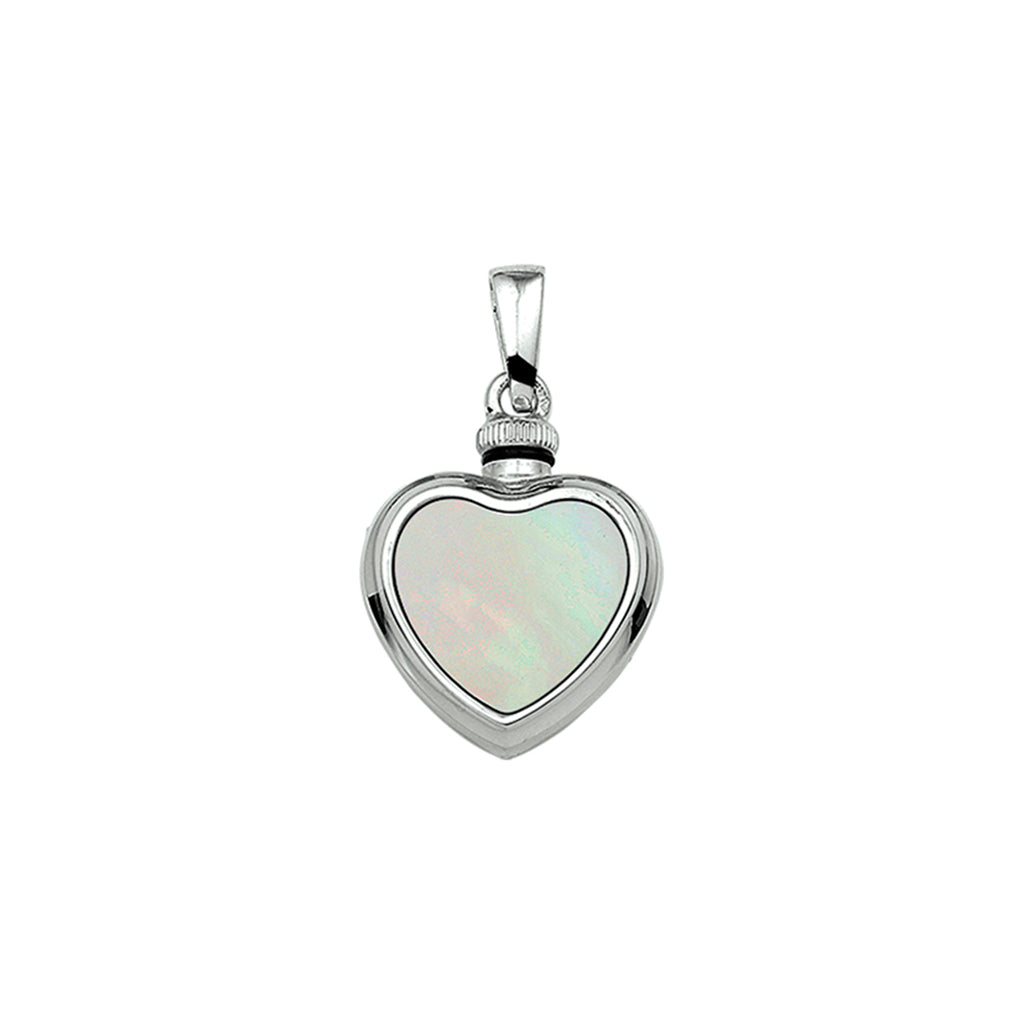 urnhanger hart parelmoer 17 mm zilver gerhodineerd