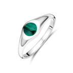 Ring Malachit rhodiniertes Silber