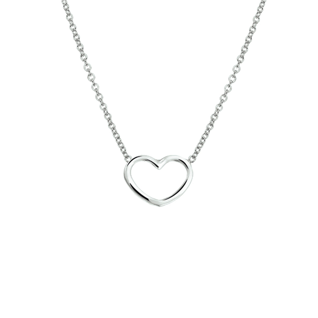 collier hart 41 + 5 cm zilver gerhodineerd