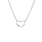collier hart 41 + 5 cm zilver gerhodineerd