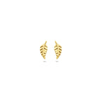 Ohrstecker Feder 8 mm 14K Gelbgold
