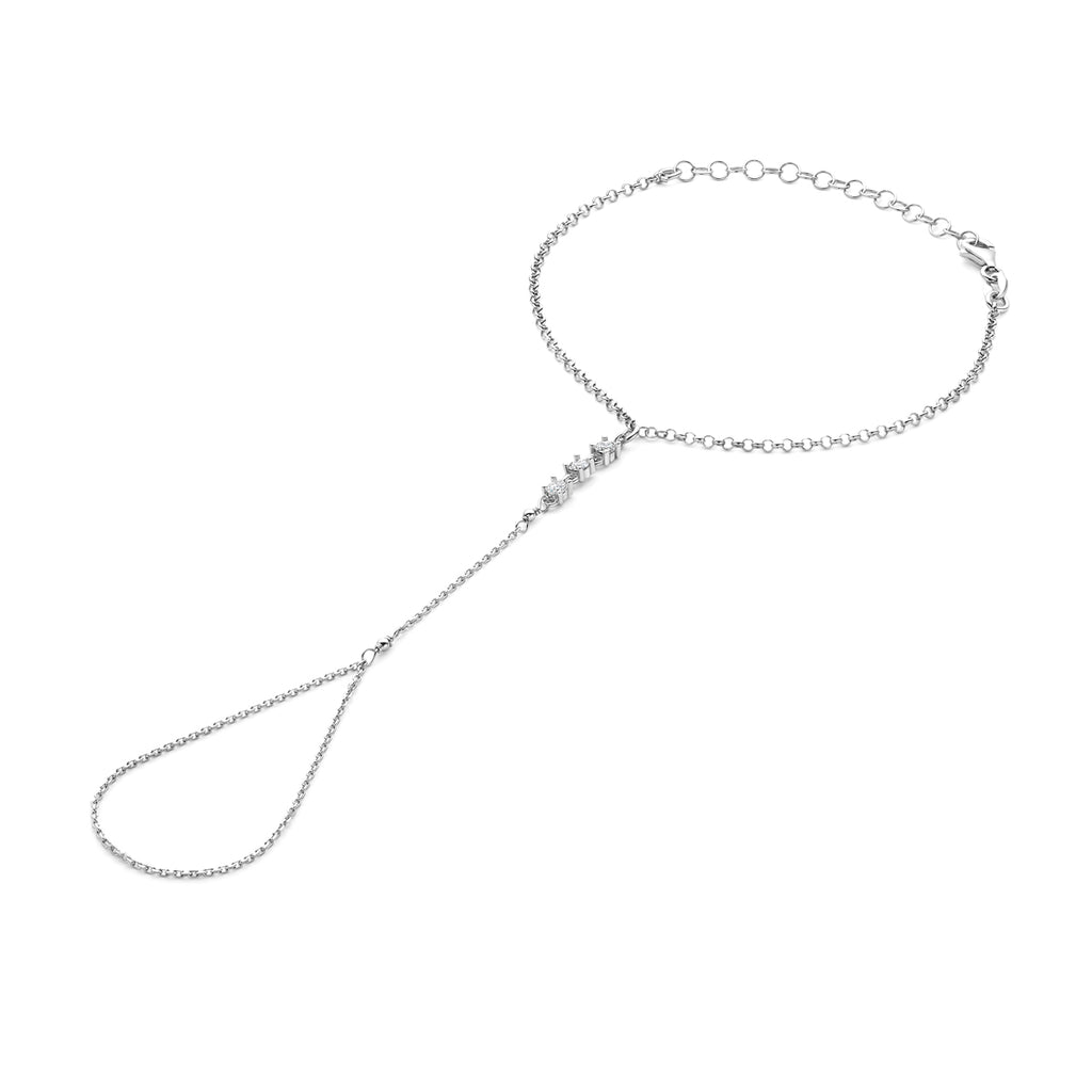 handsieraad zirkonia 17 + 5 cm zilver gerhodineerd