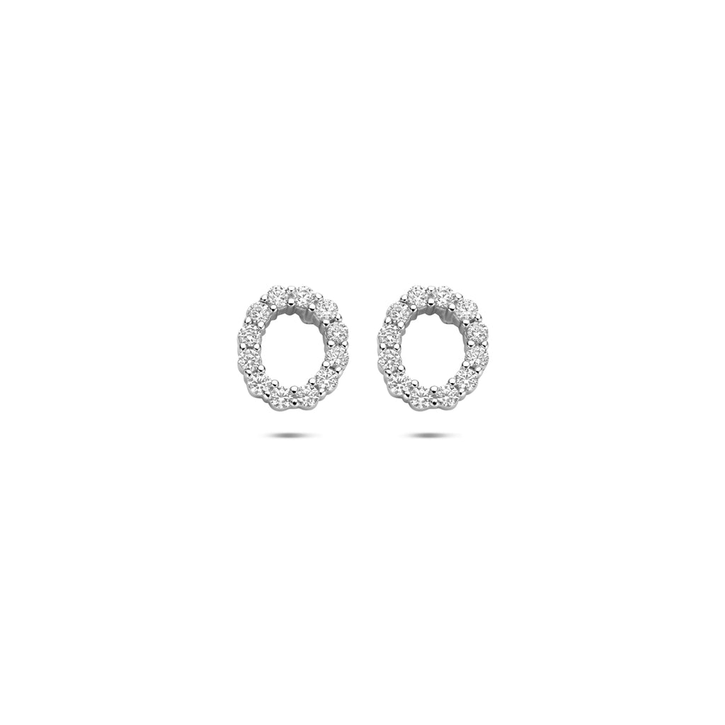 oorknoppen zirkonia 8 mm zilver gerhodineerd