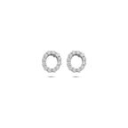oorknoppen zirkonia 8 mm zilver gerhodineerd