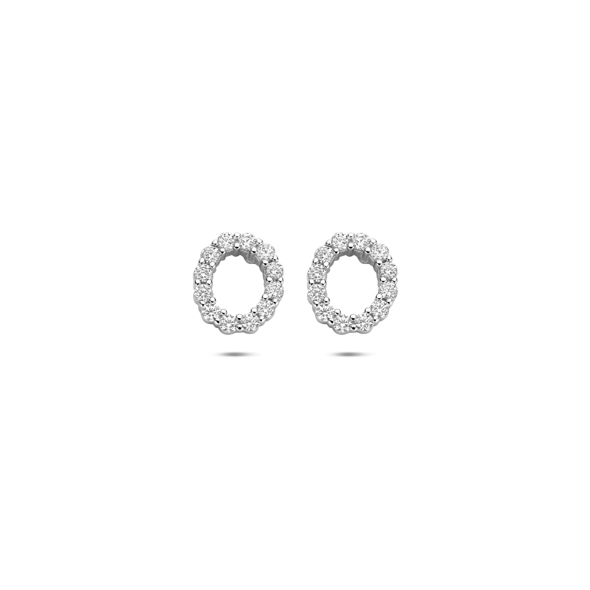 oorknoppen zirkonia 8 mm zilver gerhodineerd
