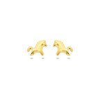 9k oorknoppen paard 6,5 mm 9K geel