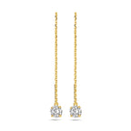 doortrekoorbellen zirkonia 70 mm 14K geelgoud