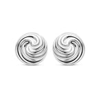 Ohrstecker Knopf 18 mm rhodiniertes Silber