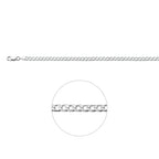 gourmette 8 zijdes geslepen 3,1 mm zilver wit