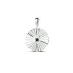 hanger rond zwart zirkonia zilver gerhodineerd