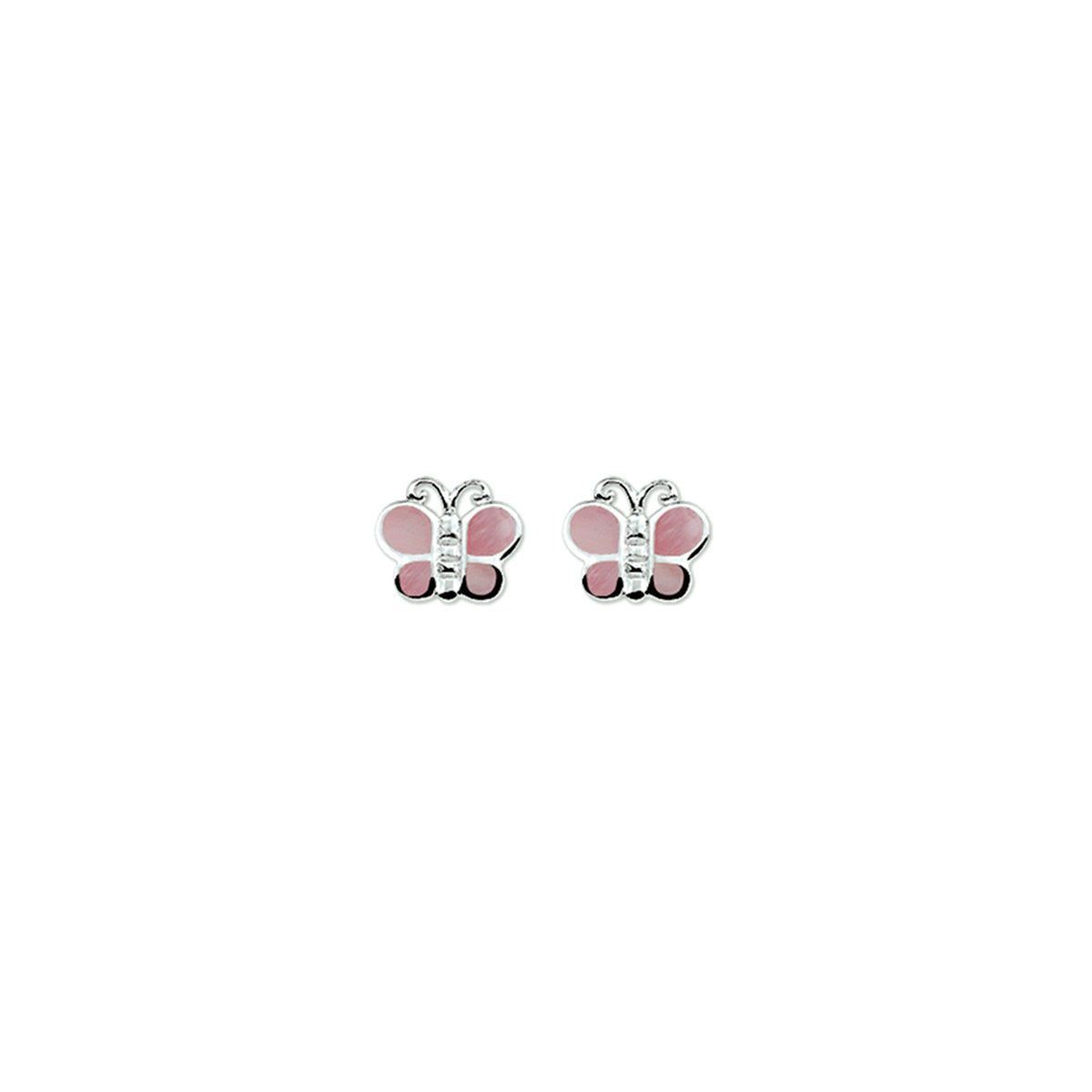 Schmetterlings-Ohrstecker, Silber rhodiniert