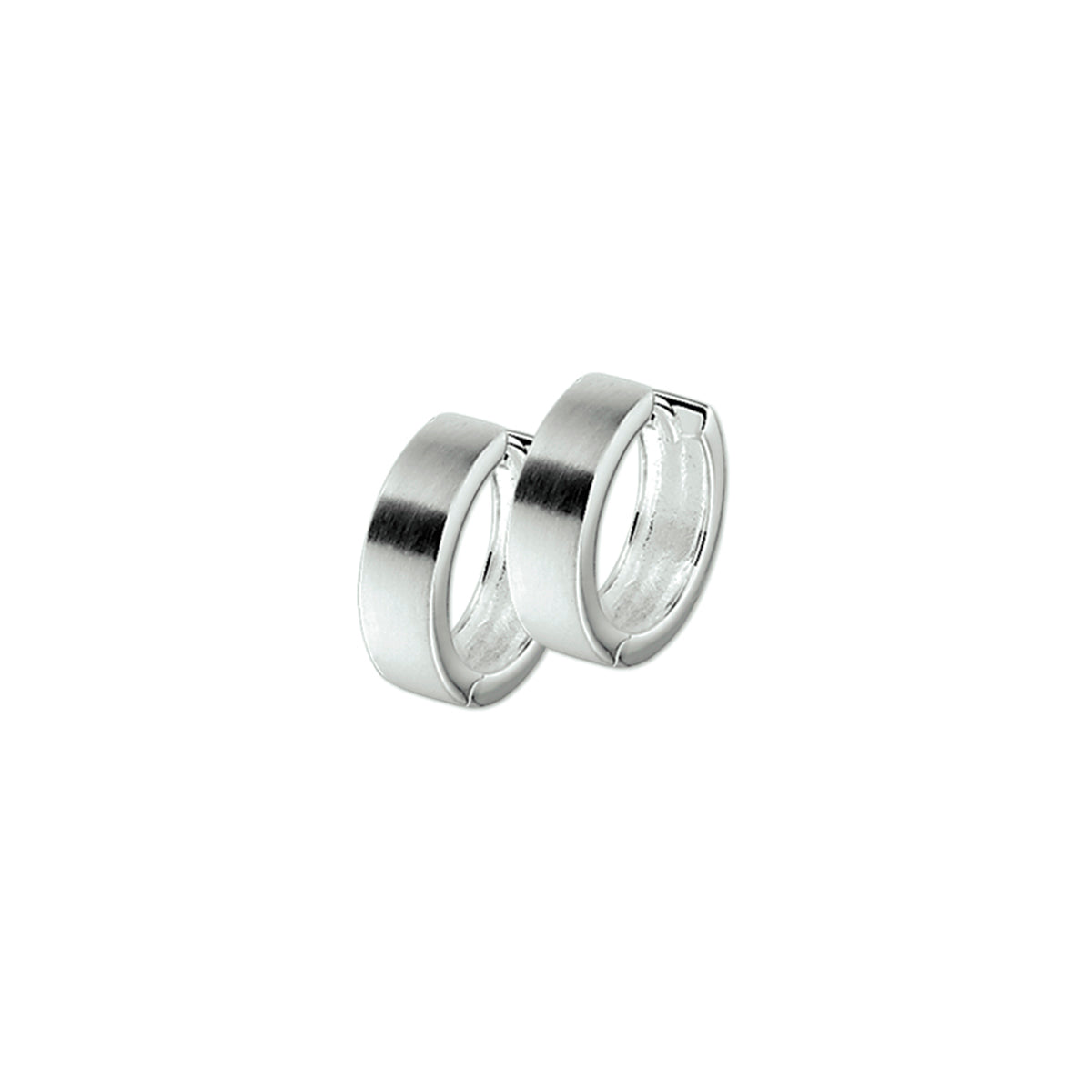 Ohrhänger flach poly/matt 4 mm silberweiß