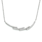 Halskette Zirkonia 42 + 3 cm Silber rhodiniert
