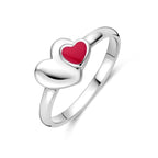 Ring Emaille Herz Silber rhodiniert
