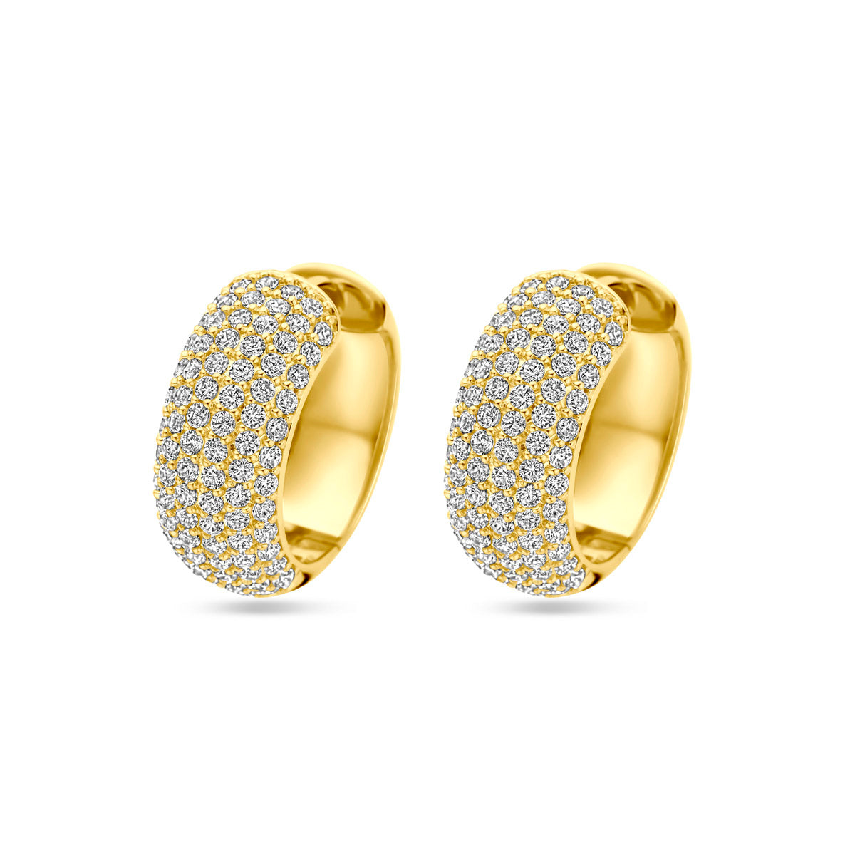 klapoorringen zirkonia 20,5 mm 1 micron zilver verguld (geel)