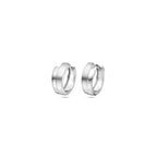 Klappohrringe poliert/matt 15,5 mm rhodiniertes Silber