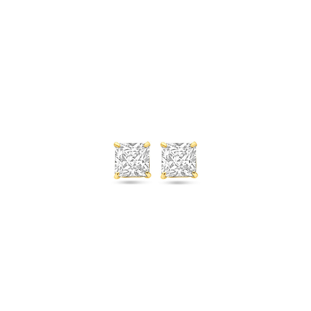 oorknoppen zirkonia 14K geelgoud
