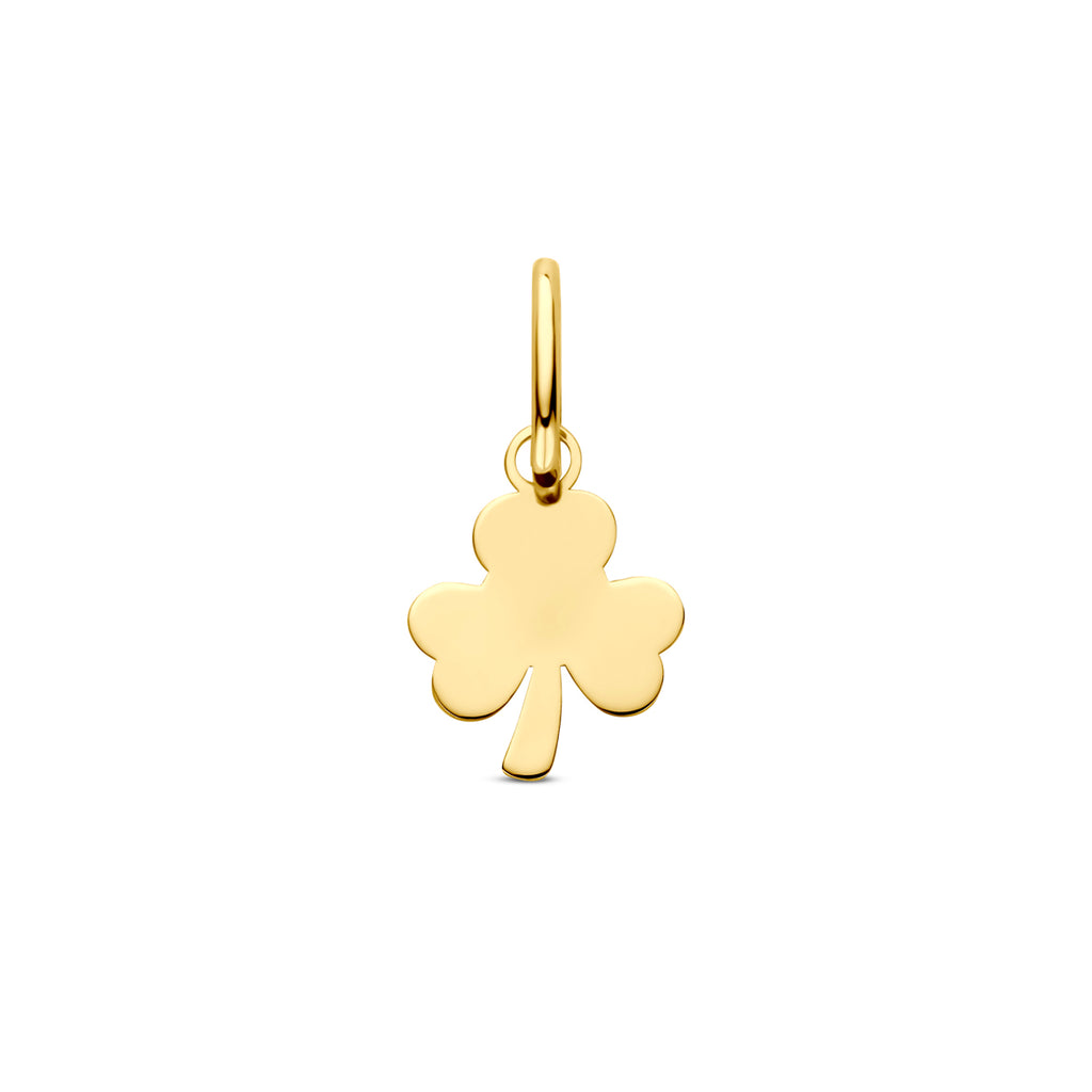 hanger klaver 7 mm 14K geelgoud