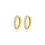 klapoorringen zirkonia 13 mm 14K geelgoud