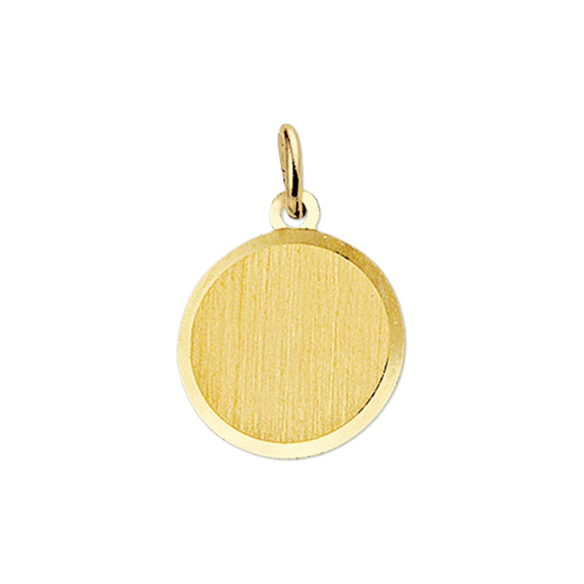 graveerhanger mat gediamanteerd 14K geelgoud - rond