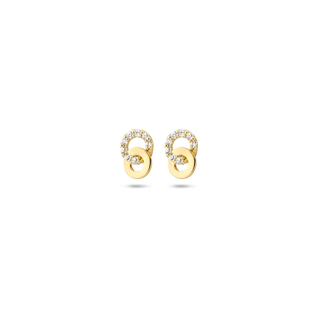 Ohrstecker Zirkonia 6,5 mm 14K Gelbgold