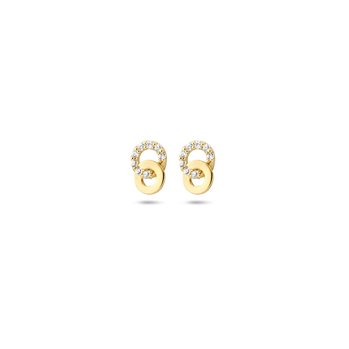 Ohrstecker Zirkonia 6,5 mm 14K Gelbgold