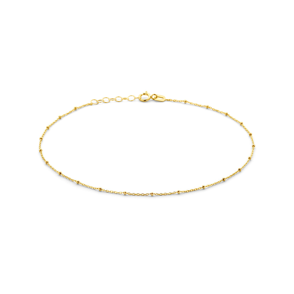 Fußkettchen Kügelchen 1,3 mm 24 + 2 cm 14K Gelbgold