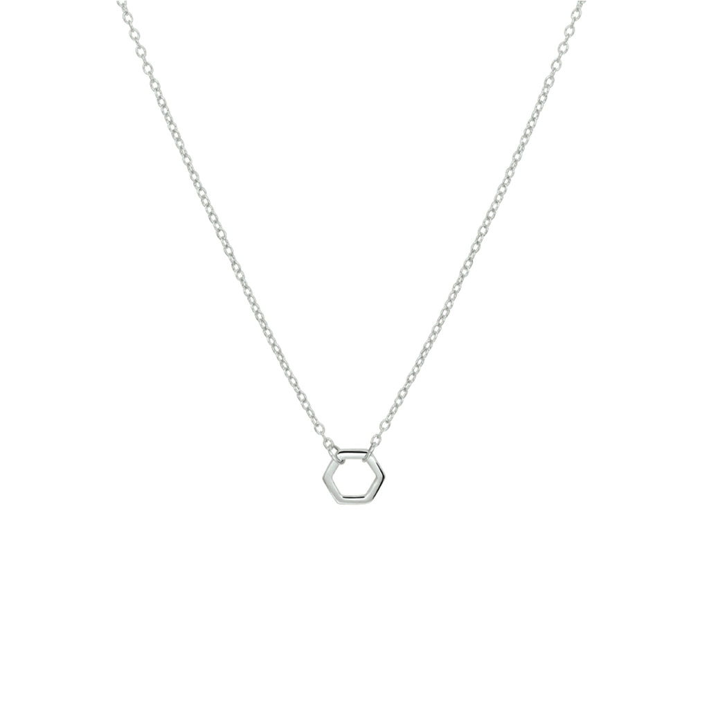 Halskette Sechseck 40 - 42 - 44 cm Silber rhodiniert