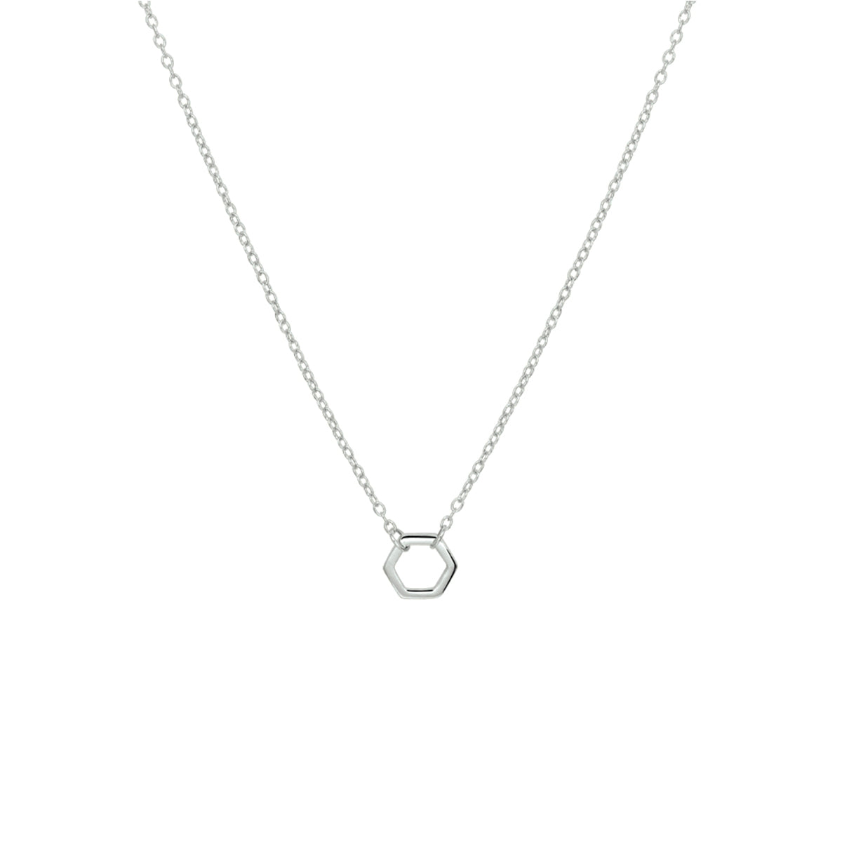Halskette Sechseck 40 - 42 - 44 cm Silber rhodiniert