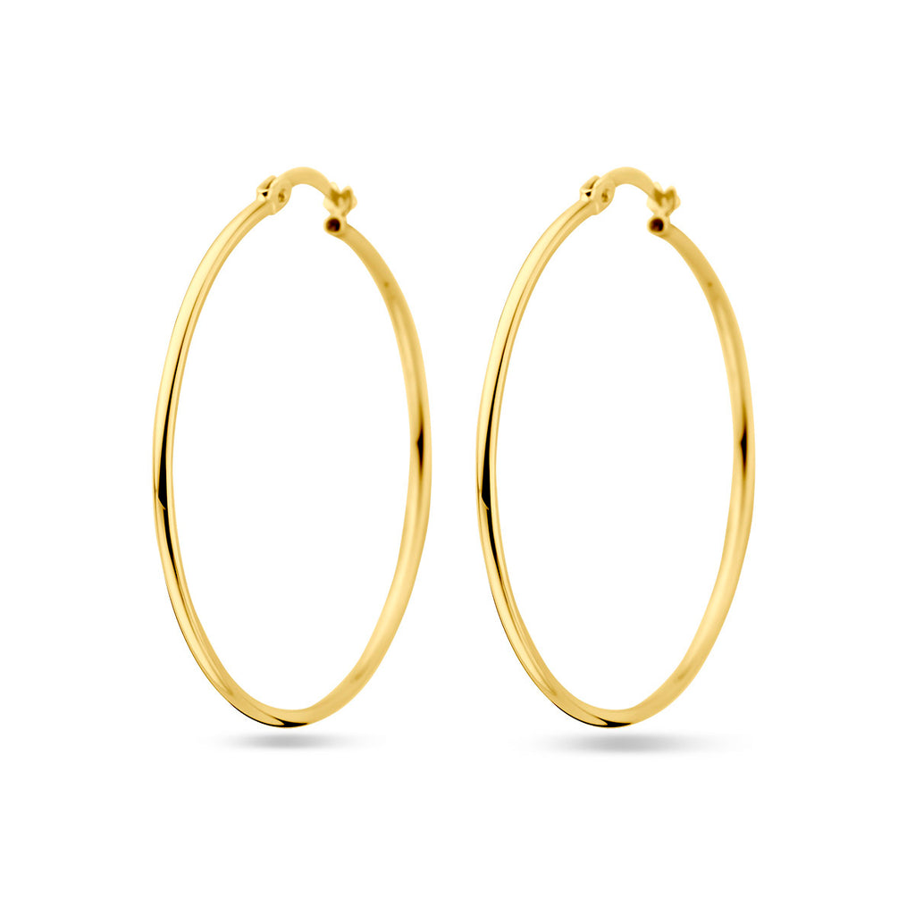 oorringen 1,5 mm ronde buis 14K geelgoud