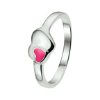 Ring Herz Emaille Silber weiß