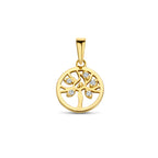 Anhänger Lebensbaum Zirkonia 14K Gelbgold