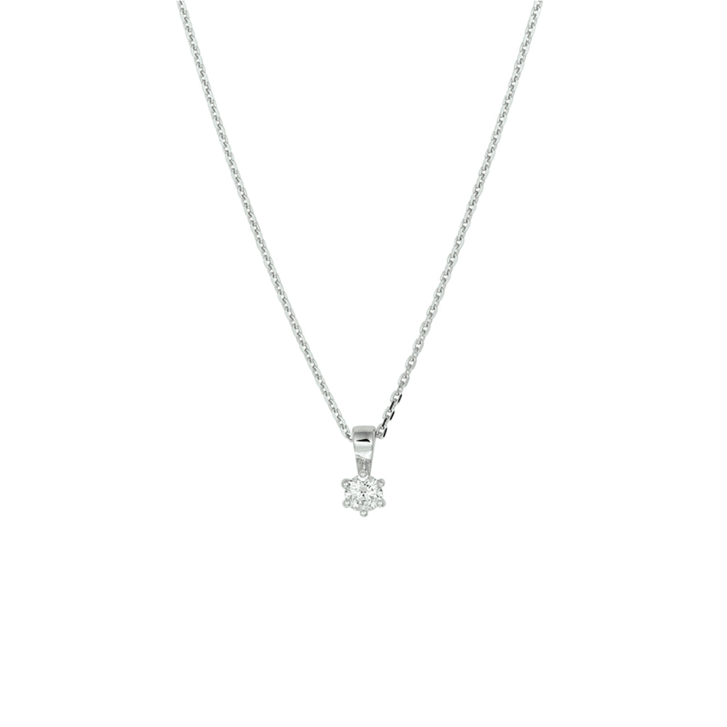Halskette Zirkonia 41 + 4 cm Silber rhodiniert