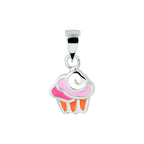 hanger cupcake emaille zilver gerhodineerd