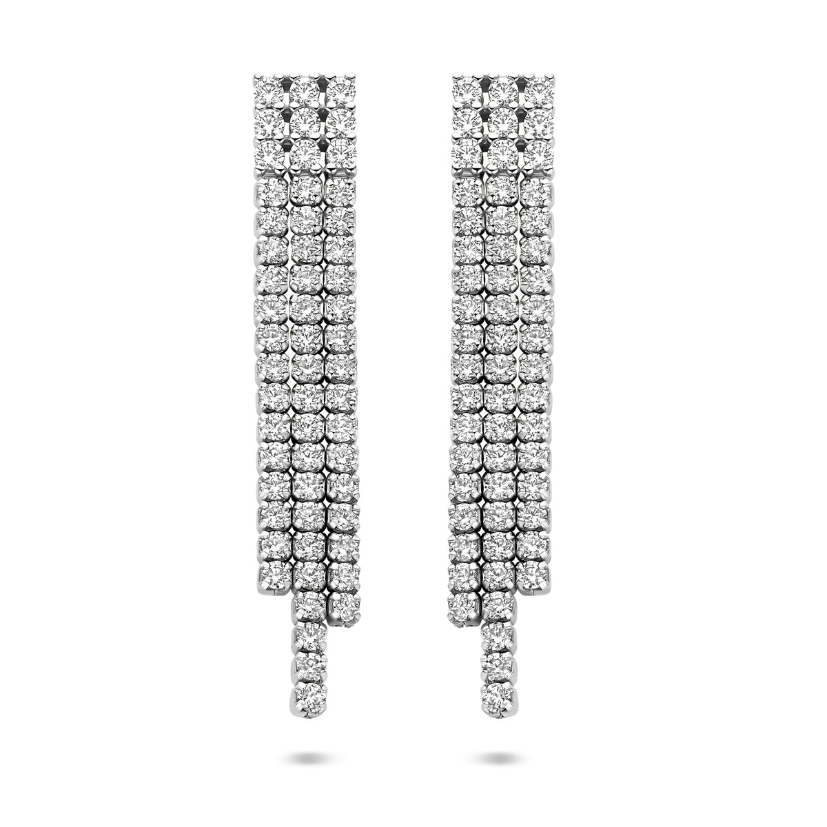 Ohrhänger Zirkonia 36 mm rhodiniertes Silber