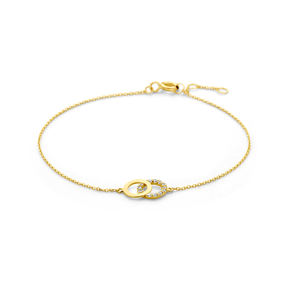 Armband Zirkonia 16,5 - 17,5 - 18,5 cm 14K Gelbgold