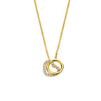 collier rondje en hartje lab grown diamant 0.09ct g vs 40 - 42 - 44 cm 14K geelgoud - rondje,bolletje,ringetje,draad