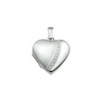 medaillon hart poli/mat 20 mm zilver wit