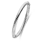 Armreif gedreht 6 mm 60 mm Silber rhodiniert