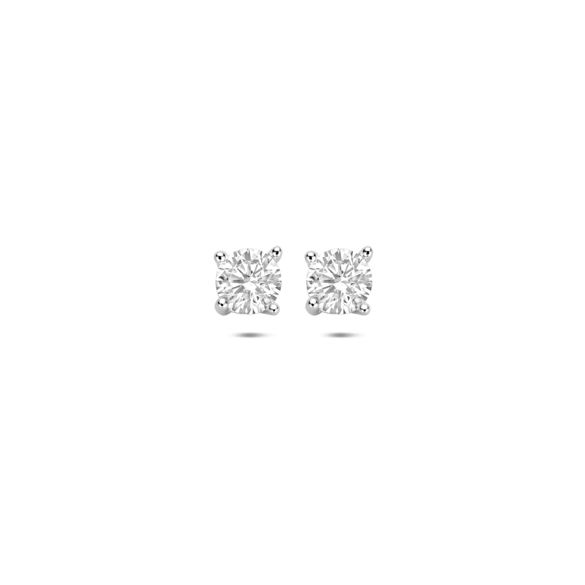 Ohrstecker Zirkonia 5 mm Silber rhodiniert