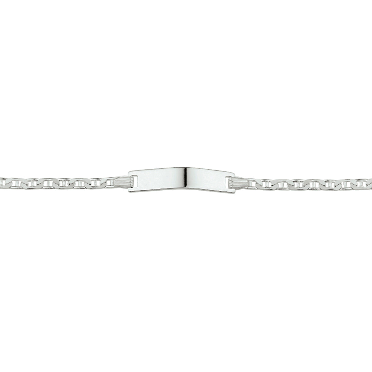 Gravurarmband Ankerplatte 4,2 mm 11 - 13 cm Silber Weiß