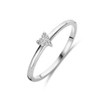 ring zirkonia hartje zilver gerhodineerd