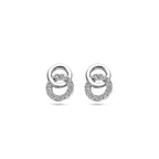 Ohrstecker rund Zirkonia 10 mm rhodiniertes Silber