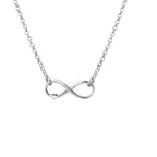 Halskette Unendlichkeit und Herz 40 + 4 cm Silber rhodiniert