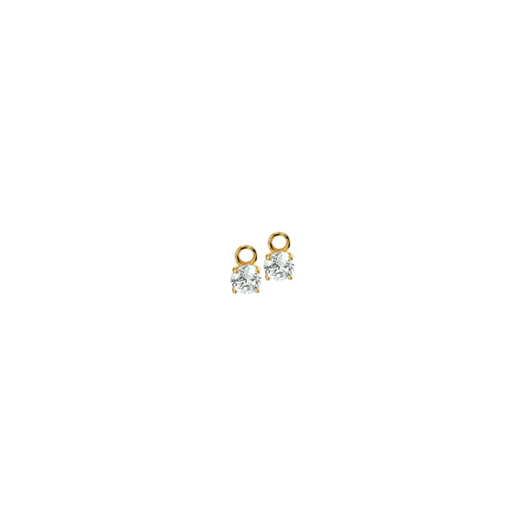 oorhanger zirkonia 14K geelgoud