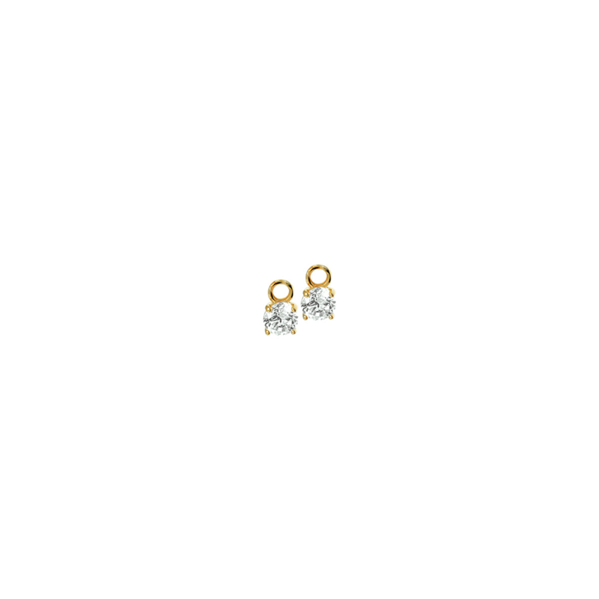 oorhanger zirkonia 14K geelgoud