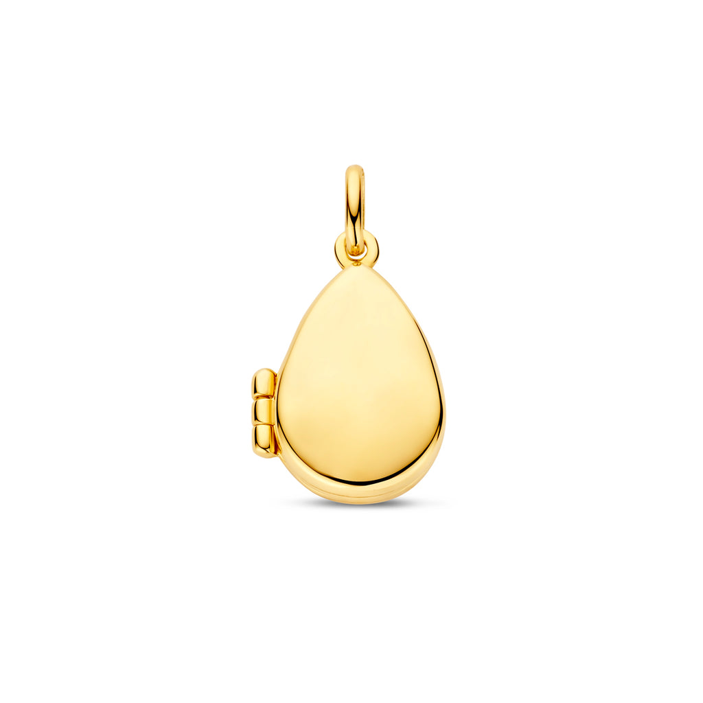 Medaillon Tropfen 14,5 mm 14K Gelbgold